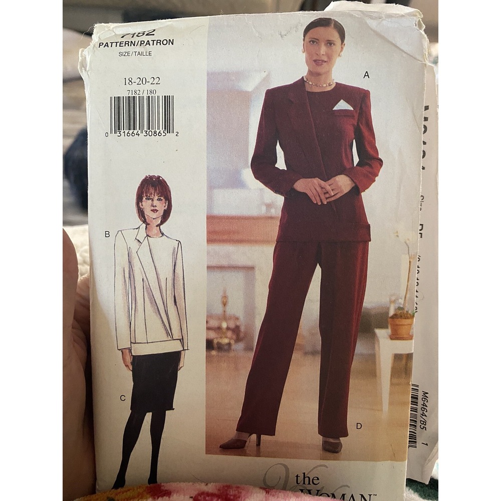 UNCUT Vogue 7182 Size 18 20 22 Suit Jacket Skirt Pants Misses'/Petite Pattern